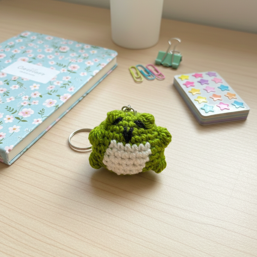 UpTown Folks Frog Crochet Key Chain