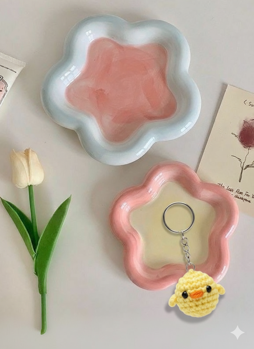 UpTown Folks Yellow Chick Crochet Key Chain