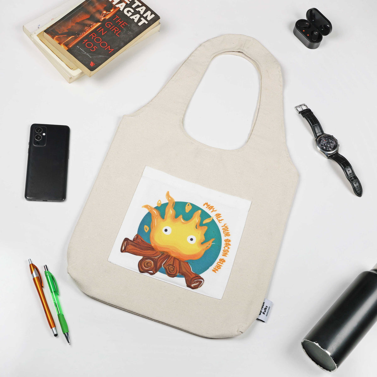 Calcifer Anime Tote Bag