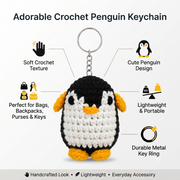 Black Penguin Crochet Key Chain