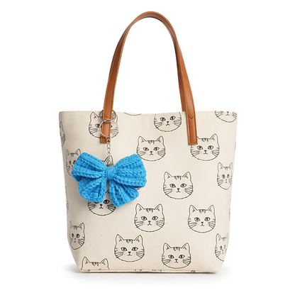 UpTown Folks Blue Bow Crochet Key Chain