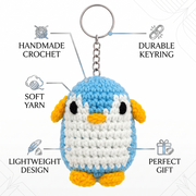 Blue Penguin Crochet Key Chain