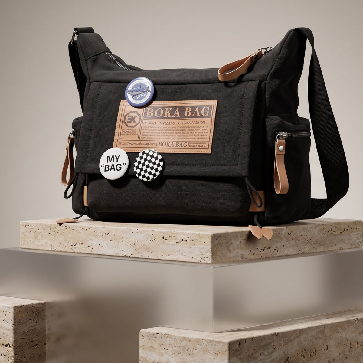 Black Stylish Crossbody Unisex Bag