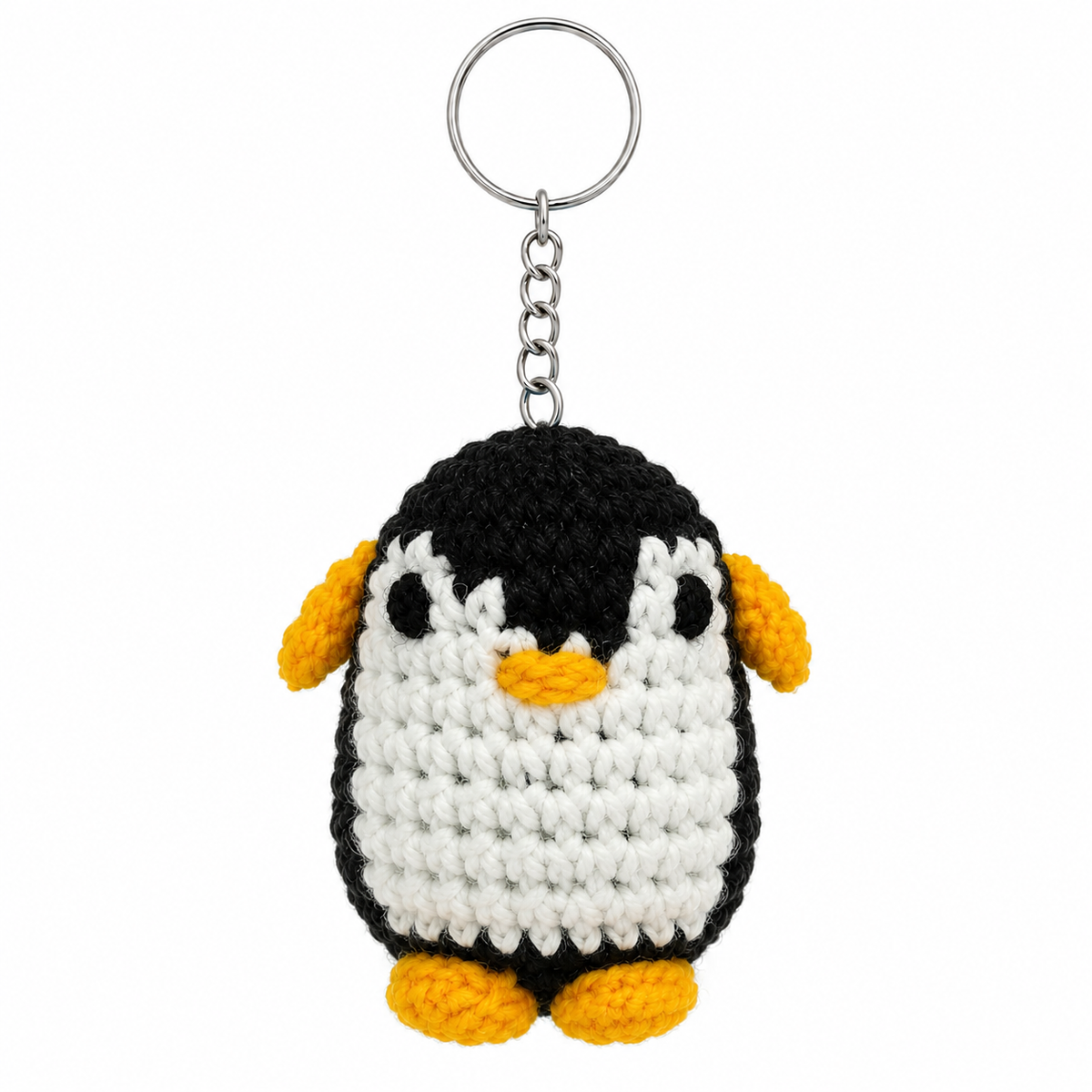 Black Penguin Crochet Key Chain