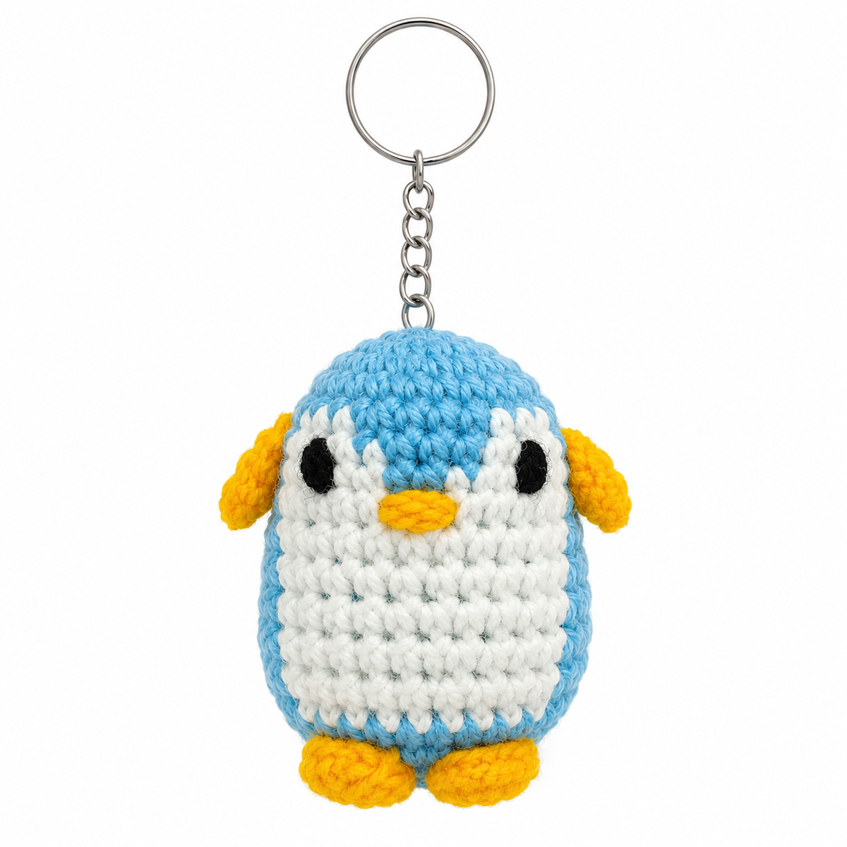 Blue Penguin Crochet Key Chain