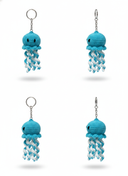 Blue Octopus Crochet Key Chain