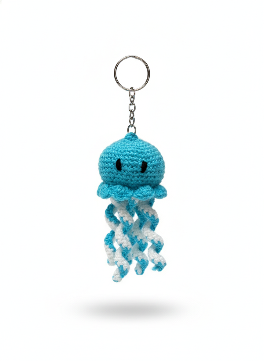 UpTown Folks Blue Octopus Crochet Key Chain