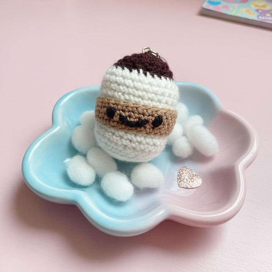 Coffee Crochet Key Chain