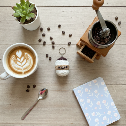 UpTown Folks Coffee Crochet Key Chain