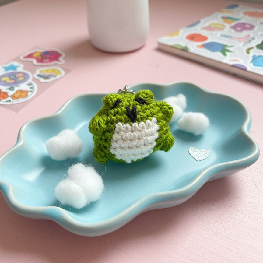 UpTown Folks Frog Crochet Key Chain