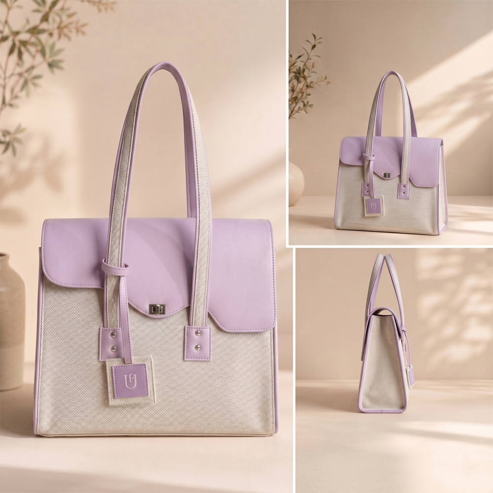 UpTown Folks The Muse Purple Satchel Bag for Women | Stylish Work, College & Travel Handbag