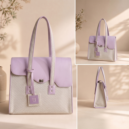 UpTown Folks The Muse Purple Satchel Bag for Women | Stylish Work, College & Travel Handbag