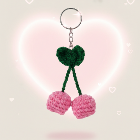 UpTown Folks Pink Tulips Crochet Key Chain