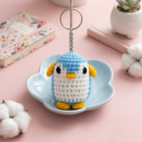 Blue Penguin Crochet Key Chain