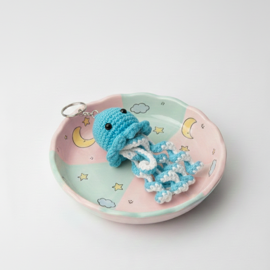 UpTown Folks Blue Octopus Crochet Key Chain