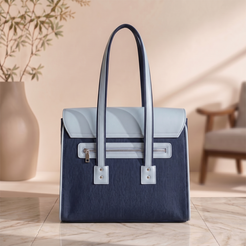UpTown Folks The Power Move Blue & Navy Blue Satchel Bag for Women | Stylish Work, College & Travel Handbag