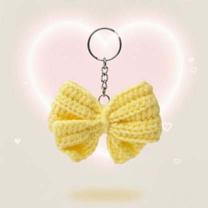 UpTown Folks Yellow Bow Crochet Key Chain