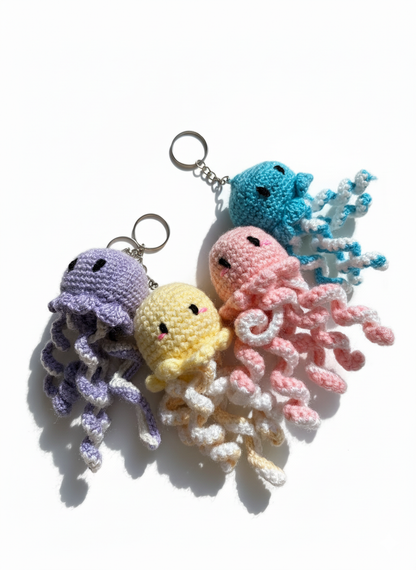 UpTown Folks Yellow Octopus Crochet Key Chain