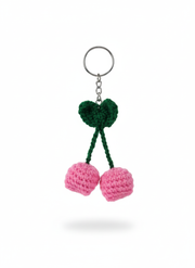 Pink Tulips Crochet Key Chain