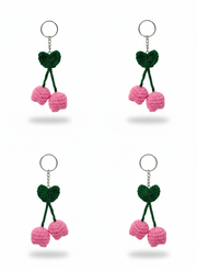 Pink Tulips Crochet Key Chain