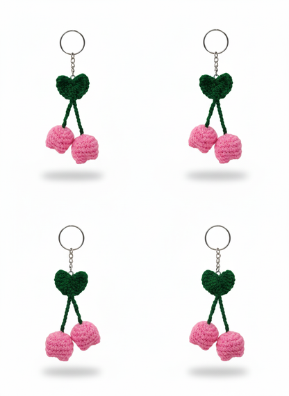 UpTown Folks Pink Tulips Crochet Key Chain