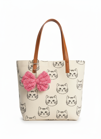 UpTown Folks Pink Bow Crochet Key Chain