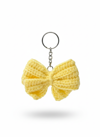 UpTown Folks Yellow Bow Crochet Key Chain