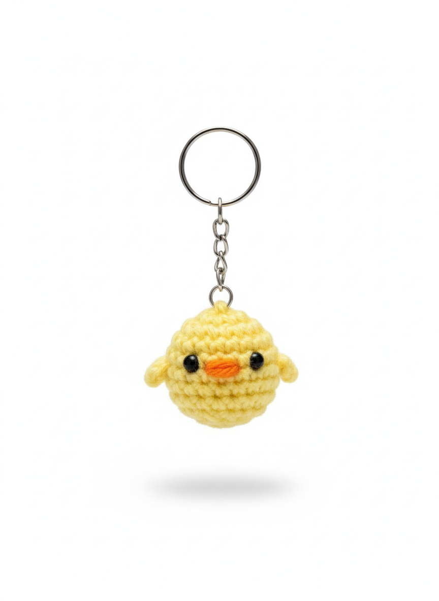 UpTown Folks Yellow Chick Crochet Key Chain