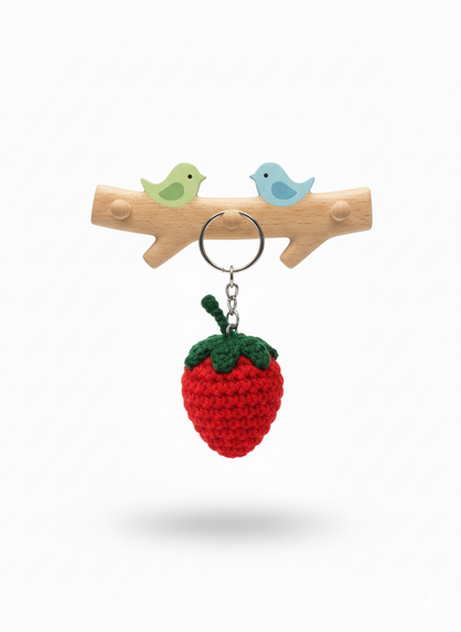 UpTown Folks Strawberry Crochet Key Chain