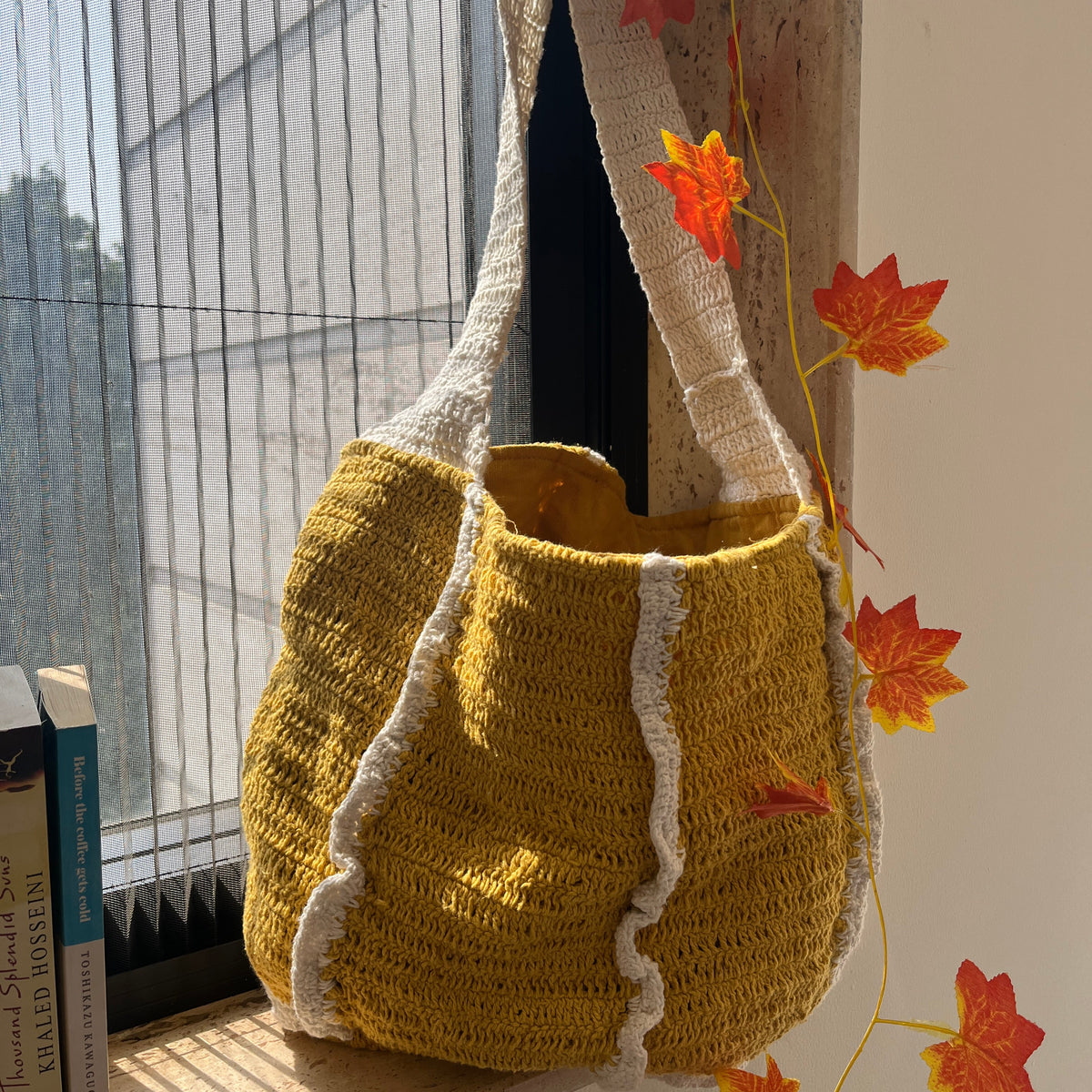Yellow Crochet Tote Bag