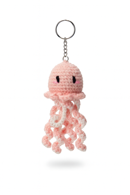 UpTown Folks Pink Octopus Crochet Key Chain