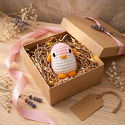Pink Penguin Crochet Key Chain