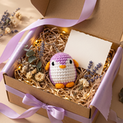 Purple Penguin Crochet Key Chain