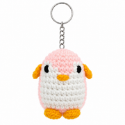 Pink Penguin Crochet Key Chain