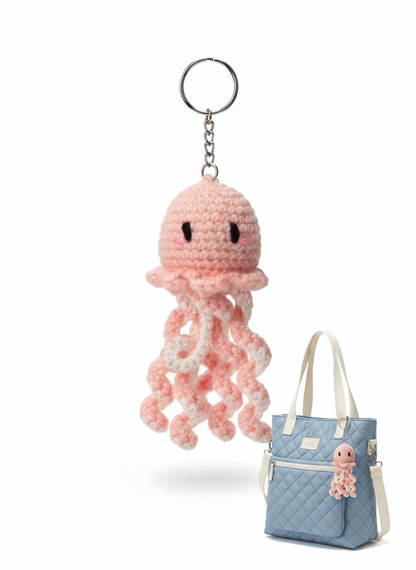 UpTown Folks Pink Octopus Crochet Key Chain