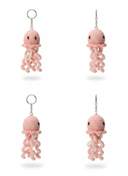 Pink Octopus Crochet Key Chain