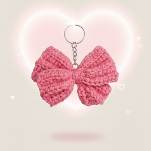 Uptown Folks Pink Bow Crochet Key Chain