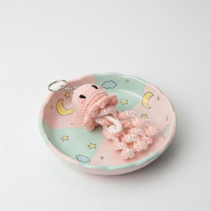 UpTown Folks Pink Octopus Crochet Key Chain