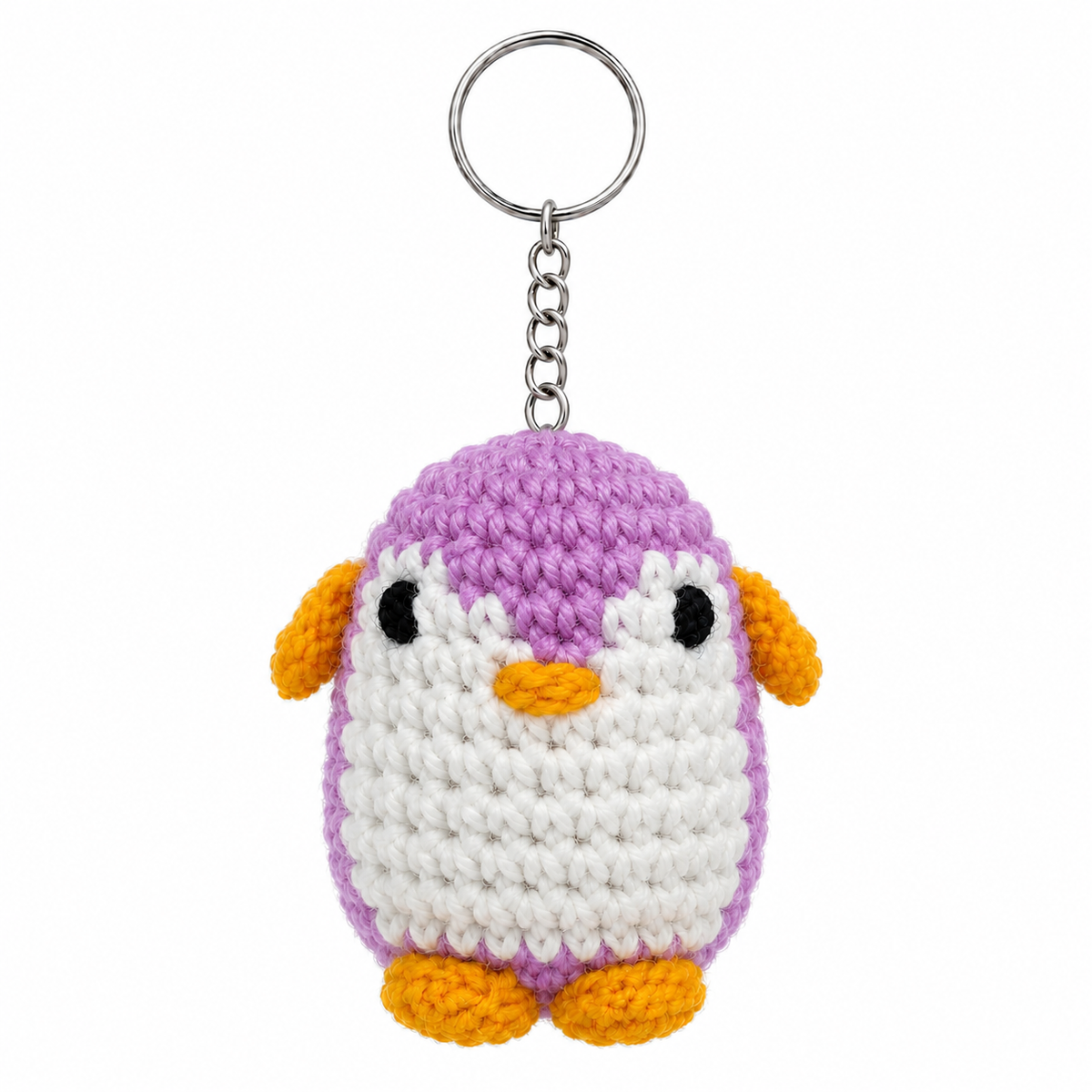 Purple Penguin Crochet Key Chain