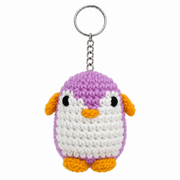 Purple Penguin Crochet Key Chain
