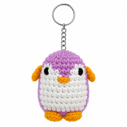 Uptown Folks Purple Penguin Crochet Key Chain