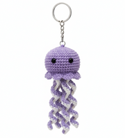 purple octopus crochet keychain handmade
