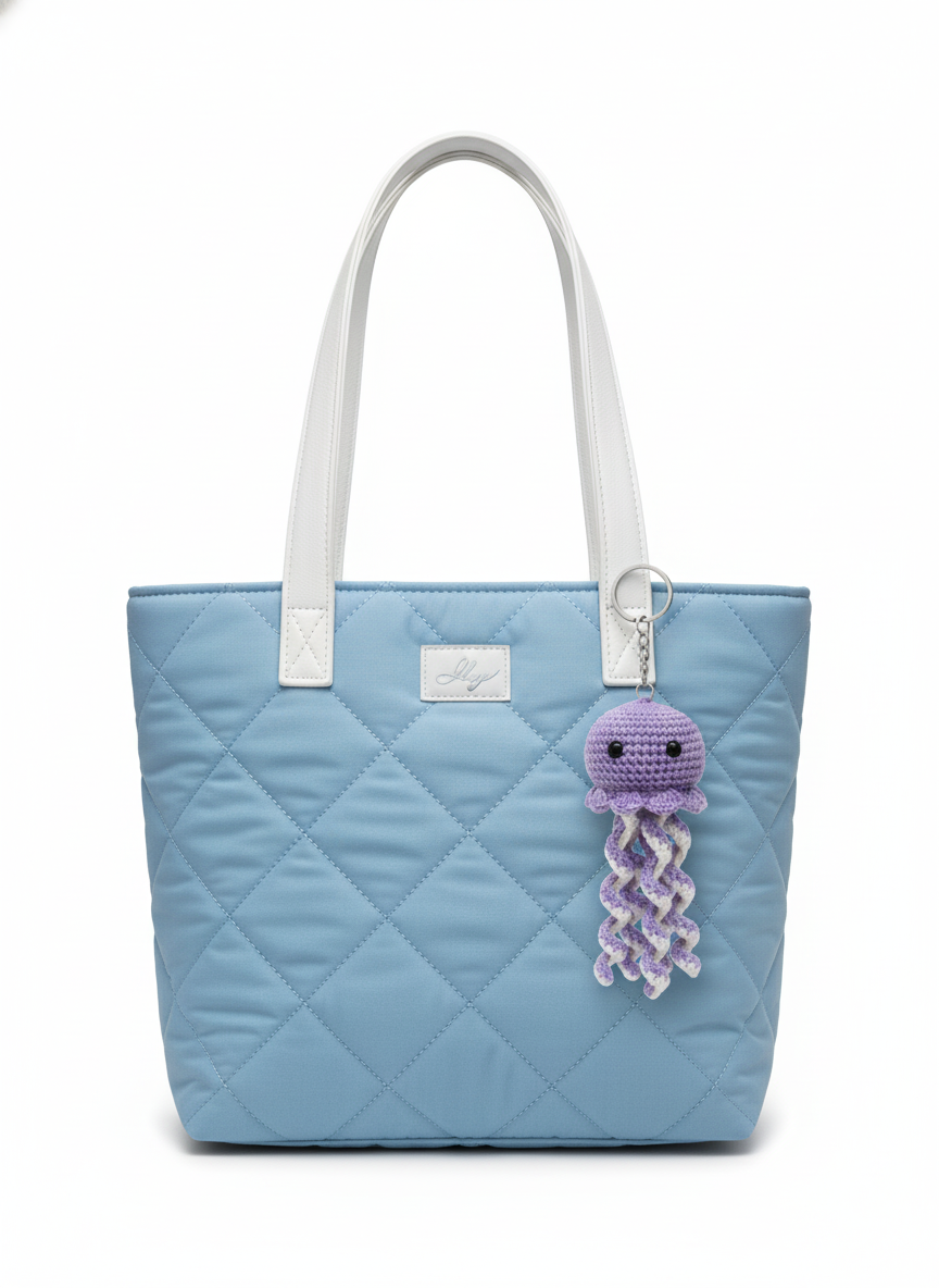 purple octopus crochet keychain handmade