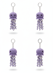 purple octopus crochet keychain handmade