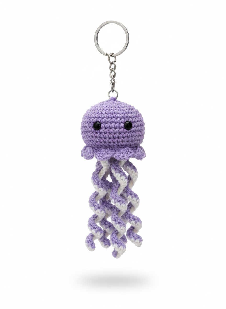 UpTown Folks Purple Octopus Crochet Key Chain