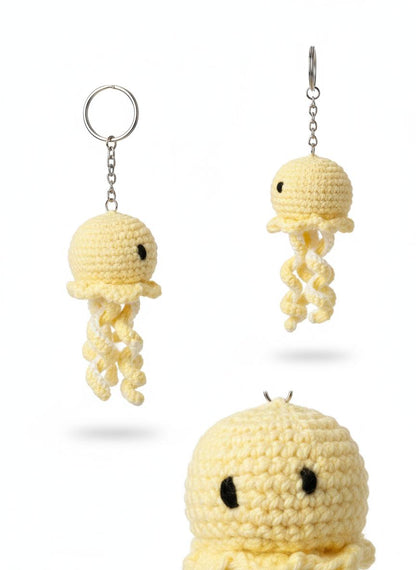 UpTown Folks Yellow Octopus Crochet Key Chain