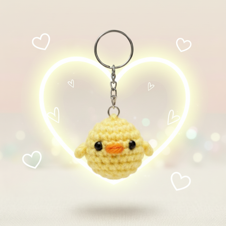 UpTown Folks Yellow Chick Crochet Key Chain